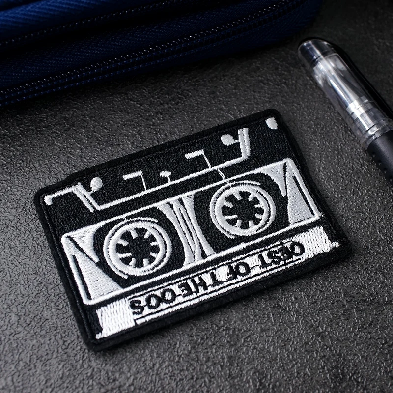 Cassette (Size:4.6X7.2cm) DIY Cloth Badges Patch Embroidered Applique Sewing Clothes Stickers Apparel Accessories