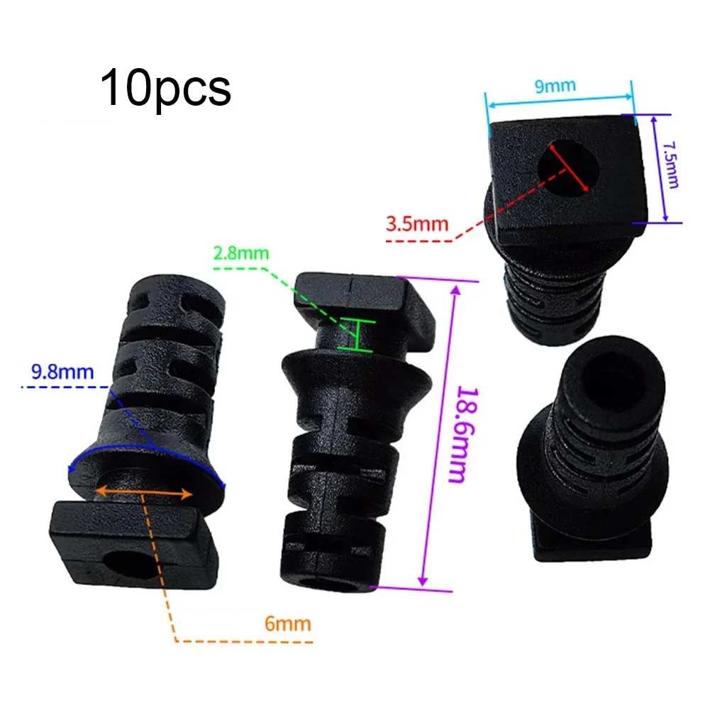 For Aviation Plugs Cord Protector 10pcs Black/white Connector Gland Rubber Strain Relief Electric Tool black/white cable sleeve