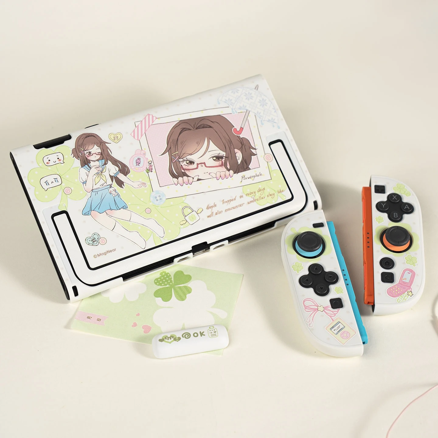Anime Girly Switch Detachable Hard Case Dock-Friendly Non-Slip Shock-Resistant Joy-Con Controller Cover for Nintendo NS2 Gift
