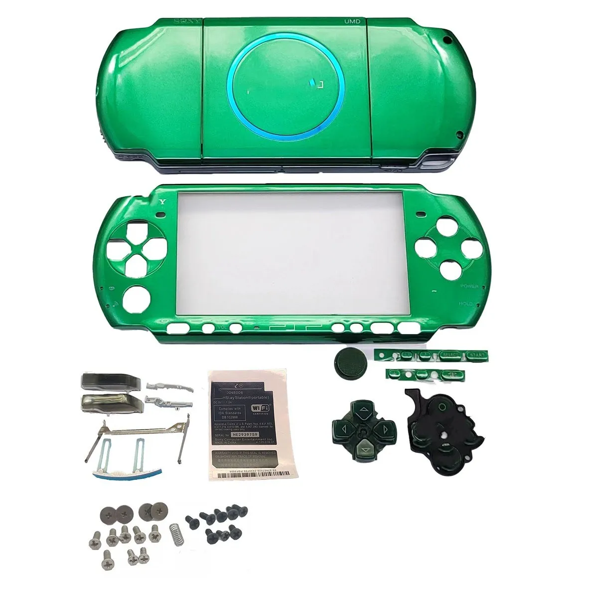 Carcasa de repuesto para juegos Retro DIY, carcasa para consola de juegos PSP3000 PSP 3000, cubierta frontal con Kit de botones, etiqueta de tornillos