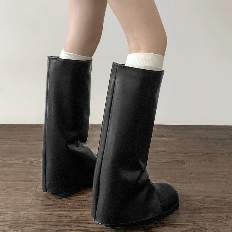 Bottes Hautes au Genou pour Femme, Chaussures de Styliste à Enfiler, à la Mode, avec Talon Optique, Bottines sulfde oral alier, pour Automne et Hiver, 2024