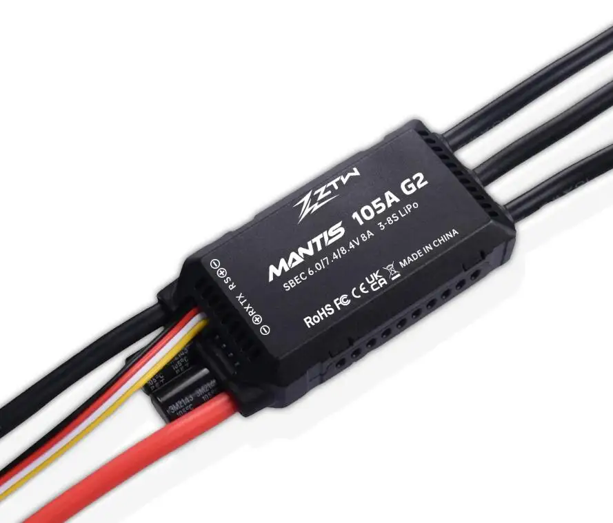 ZTW Mantis G2 105-115A Brushless 32-Bit ESC Mini Speed Controller 3-8s Lipo 110G SBEC 6.7V / 7.4V / 8.4V Adjustable @ 8A 96Mhz