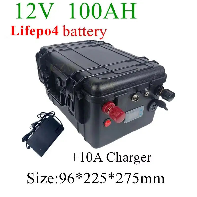 

Zestaw аккумуляторов czwLifepo4 Железный фосфат 12 В 100 Ач Глубокий цикл Lifepo4 100A BMS Гольф-кар EV RV морской троллинговый двигатель + зарядное устройство 10A