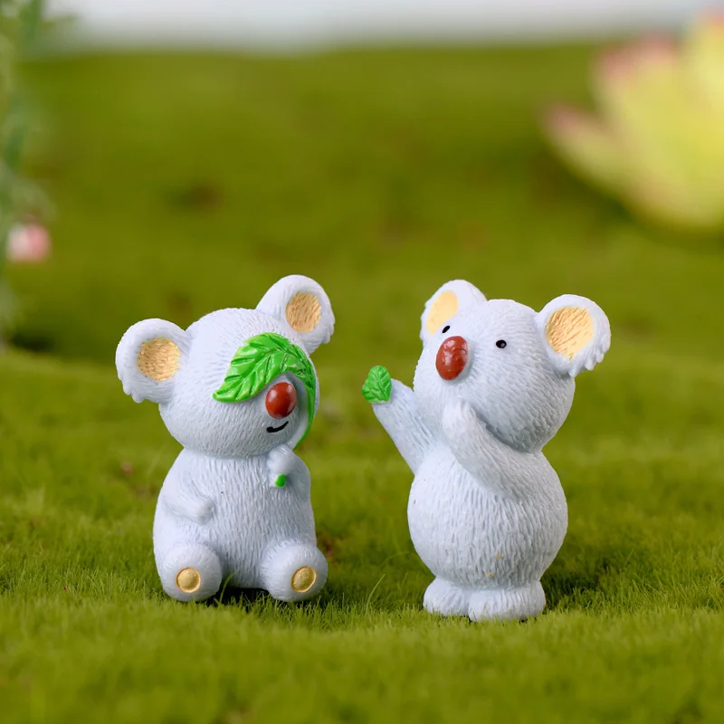 Koala Bear Family Figurine Home Cartoon Animal Car Cake Room Decoration Miniature Fairy Garden Decor Diy Accessories Modern view 5