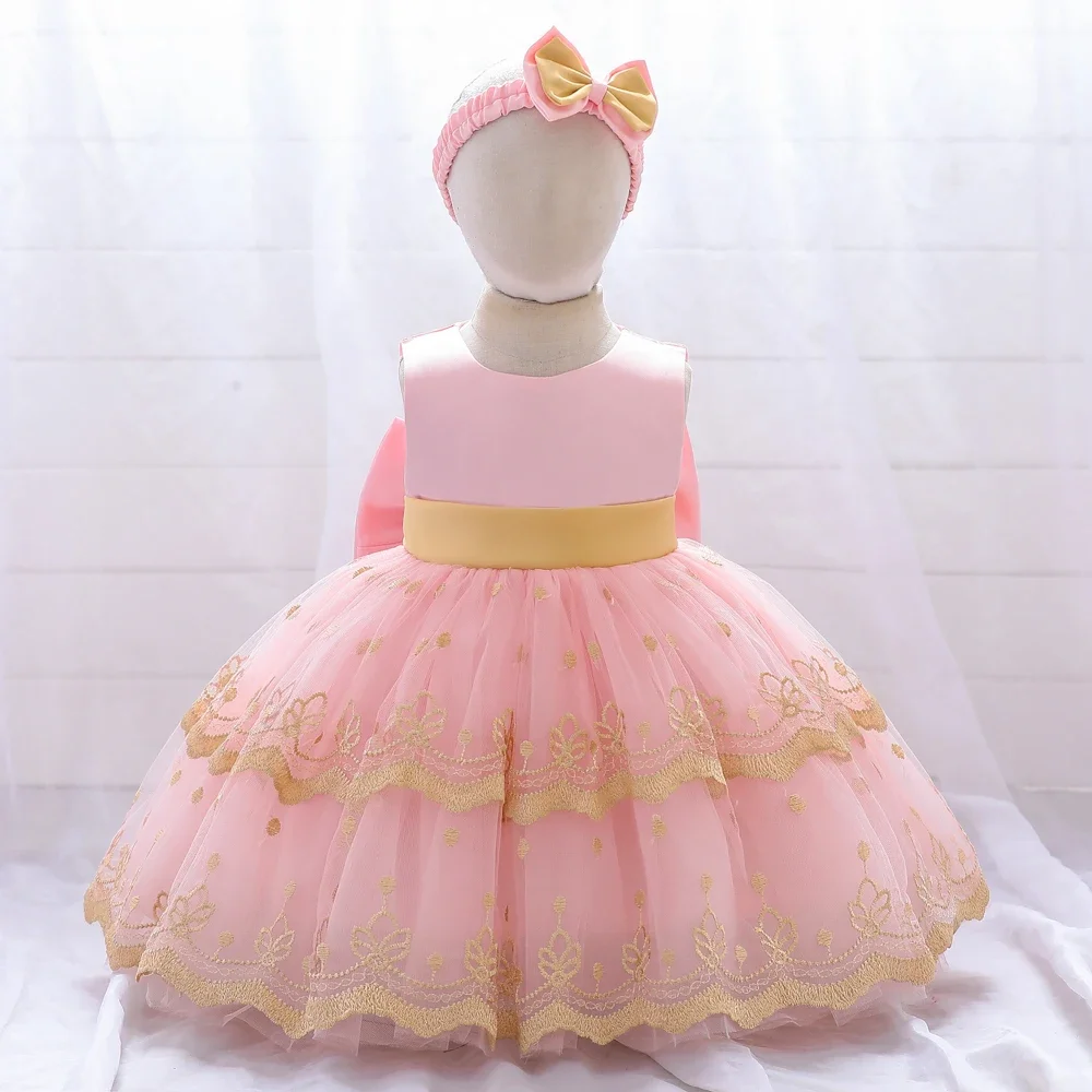 Baby Girl Wedding Dresses 6 Colors 70cm-120cm Party Dress Birthday Children Embroidery Vestidos Performance Skirt Princess