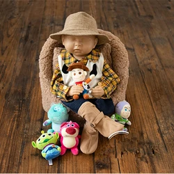 Newborn Boys Photography Props Outfits Photoshoot Baby Toys Captain Costume Cosplay Set Hat Dolls Studio Accessories Photo Props