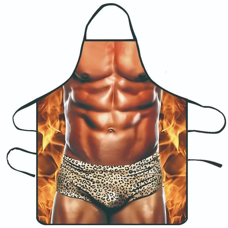 Creative and Sexy Apron for Men and Women Barbecue Apron with Fun Printing for Prevention Water Single Party Apron