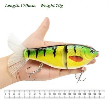 OBSESSION DAVINCI Señuelo de pesca Swimbait articulado de 2 secciones, 19 cm, 55 g, segmento de vibración flotante, cebo grande, wobblers, cebos de cola blanda 10 best sales Señuelos deslizantes - №7