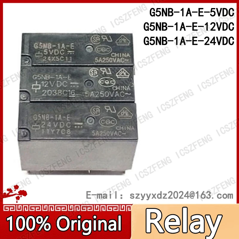 20Pcs/lot Original New G5NB-1A-E-5V G5NB-1A-E-12V G5NB-1A-E-24V G5NB-1A-E G5NB-1A-E 5V 12V 24V Relays 4Pin 5A 250VAC