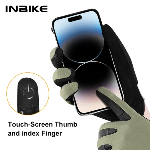 Imagen 2 del producto INBIKE guantes de ciclismo primavera otoño Unisex dedo completo absorción de impacto antideslizante dedo largo guantes de bicicleta de carretera accesorios MTB