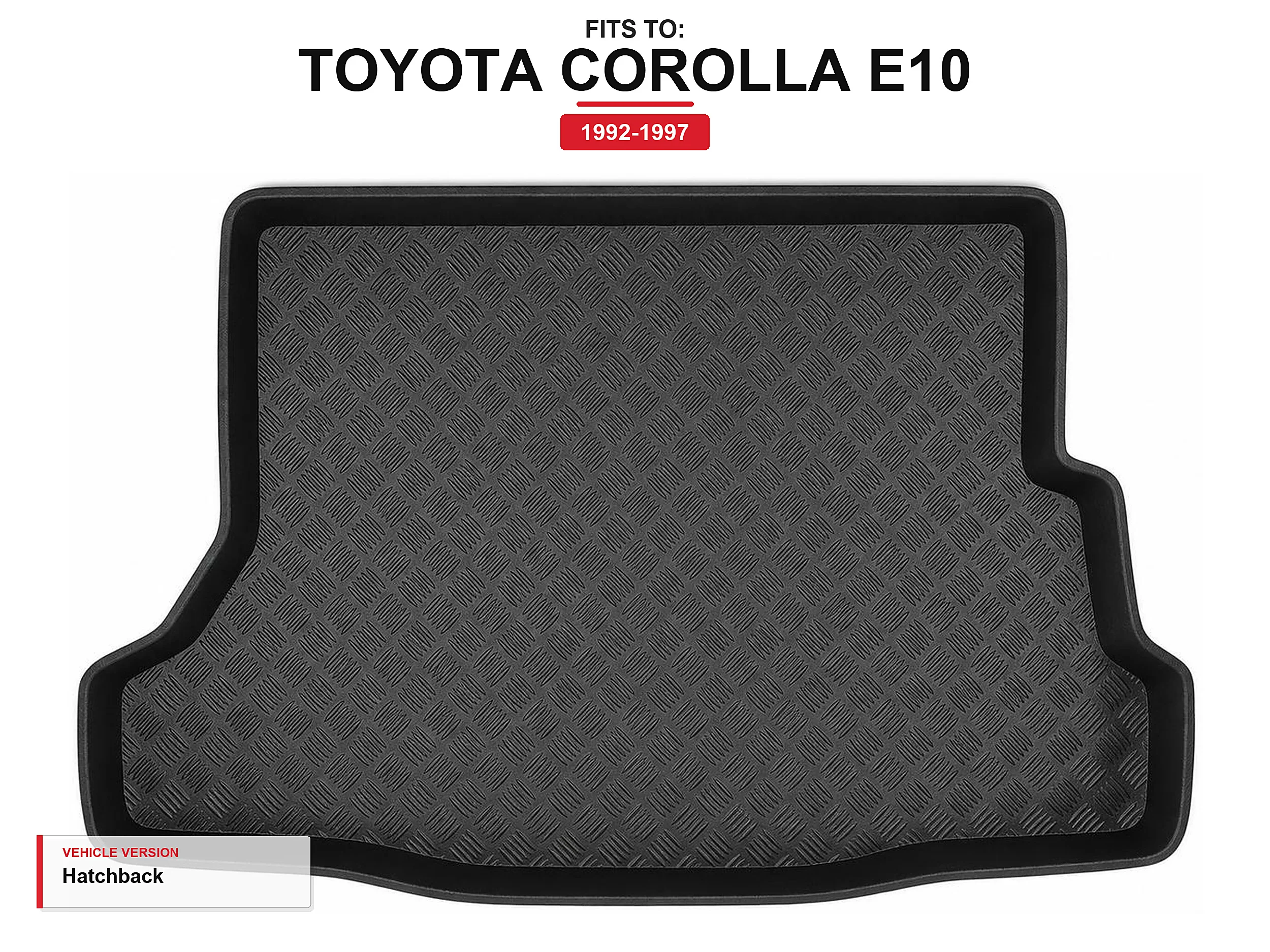 Kofferbakmat met lip voor: Toyota Corolla E10 1992-1997 Hatchback