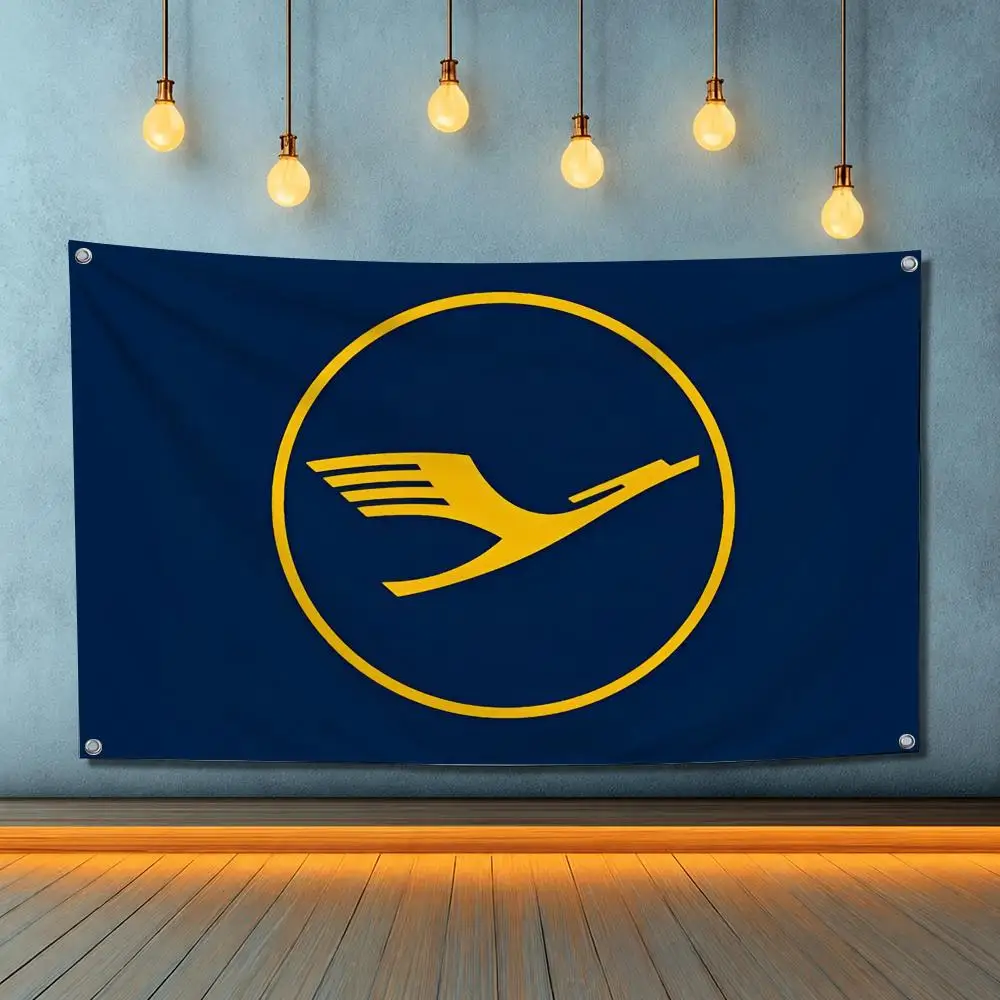 Deutsche Lufthansa German Airlines Flags Indoor Outdoor Wall Hanging Suitable For Living Room Bedroom And Camping Decorations
