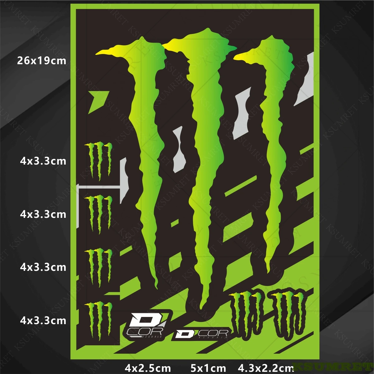 لملصق خوذة الدراجة النارية Monster Energy شعار الشارات #4