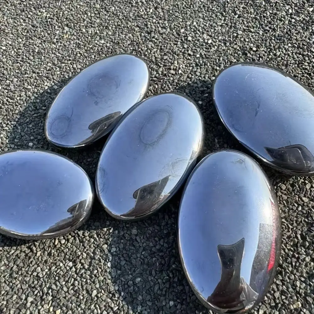 أحجار طبيعية تيراهيرتز حجر النخيل بحجم الجيب كريستال تدليك الصخور القلق مقتنيات كريستال الحجر اللعب مع