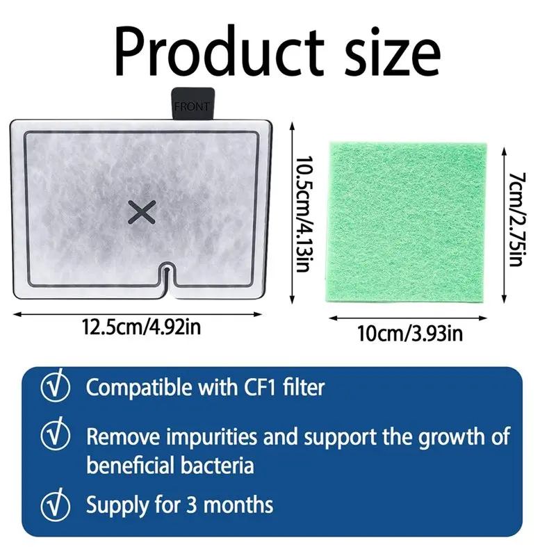 سهل الاستخدام لمجموعة استبدال فلتر Cf1 - 6 قطع من خراطيش الخدمة لمدة 3 أشهر، لمرشحات حوض السمك الداخلي Cf1، كومبا لخزان الأسماك