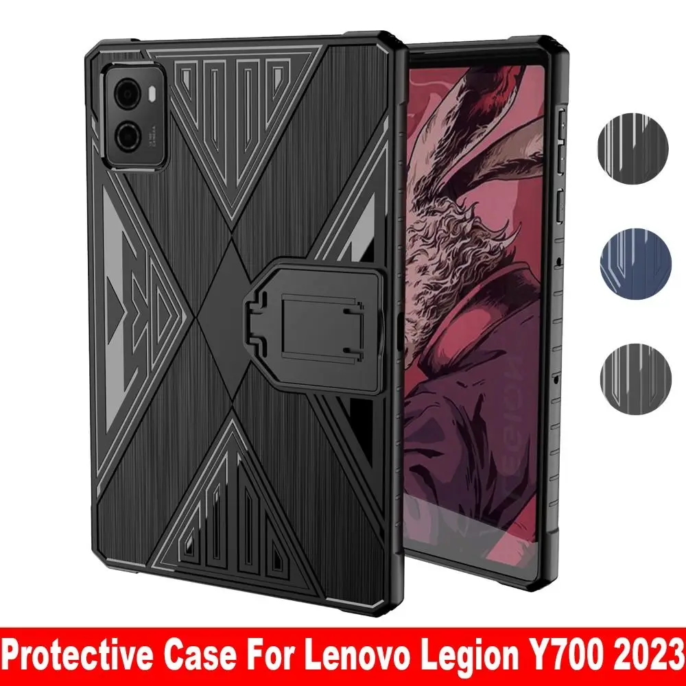 Kickstand Design Tablet Case Shockproof Soft Back Cover Game TPU Protective Shell for Lenovo Legion Y700 2nd Gen 2024