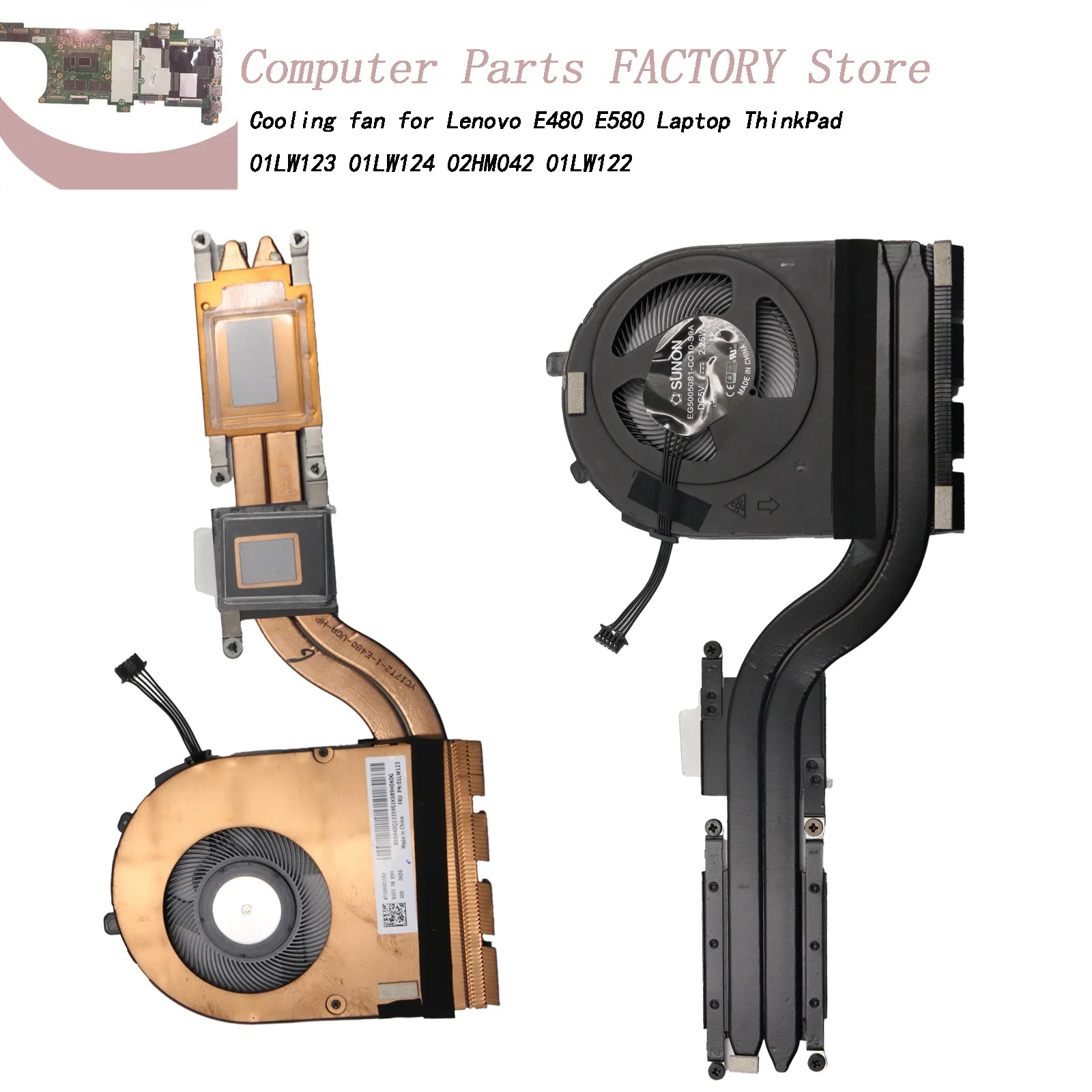 

Cooling fan for Lenovo E480 E580 Laptop ThinkPad 01LW123 01LW124 02HM042 01LW122