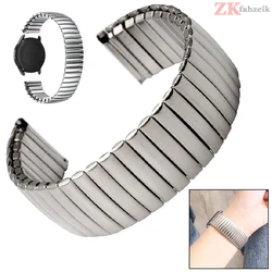 20mm 22mm Stainless Steel Elastic Stretch Strap Steel Watch Band Adjust Metal Expansion Strap Wristband Accessories Bracelet