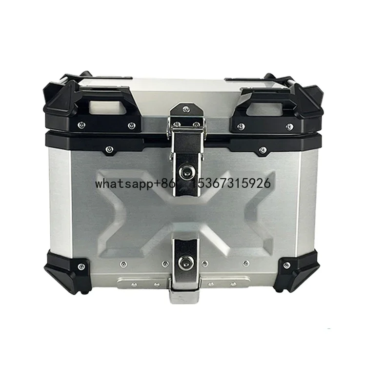 

45L X Design Silver Tail Boxes Large Capacity Aluminum Motorcycle Top Case Top Box