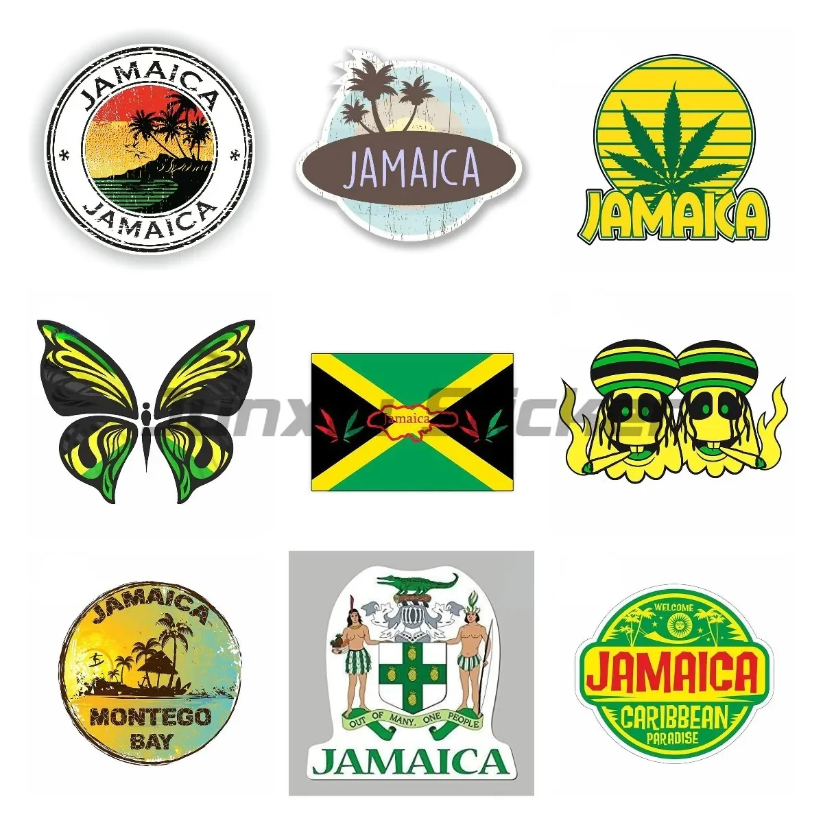 Jamaica National Flag Car Sticker Fashion Car Body Vinyl Material Waterproof Car Decals