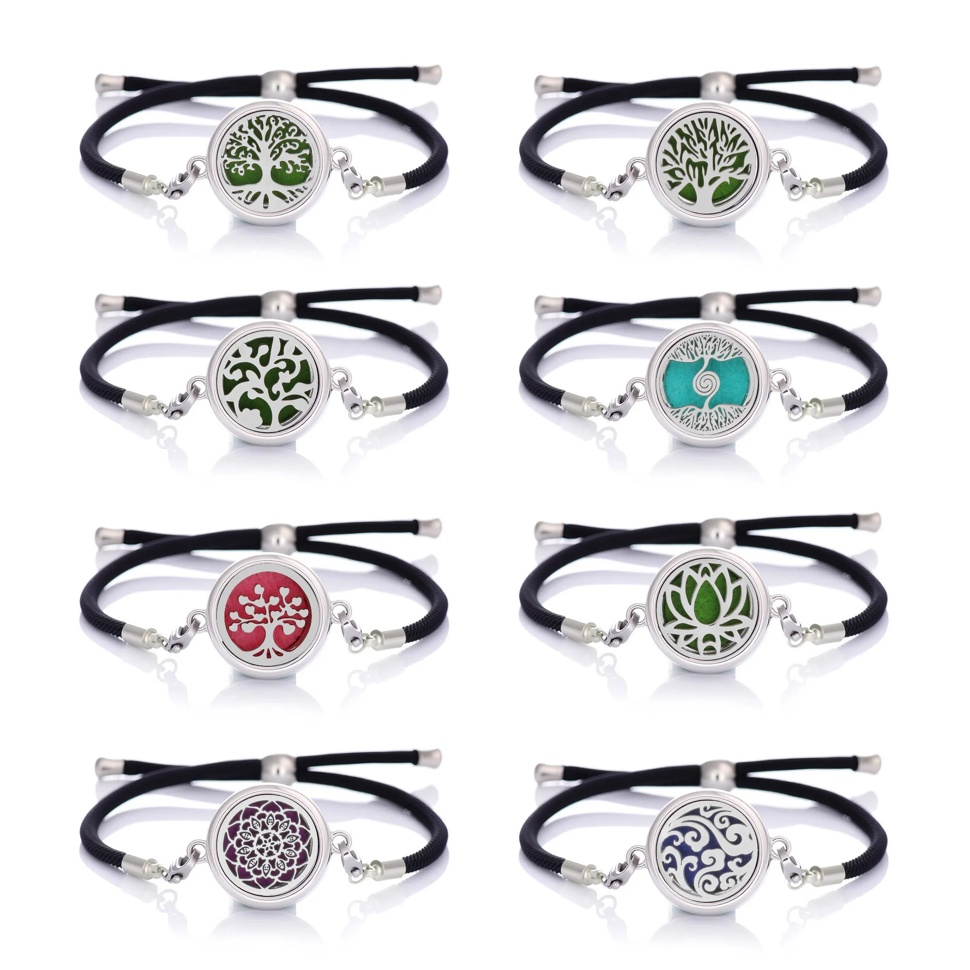 Black Tree Of Life Aromatherapy Bracelet Rope Chain Diffuser Bracelet Women Essential Oil Perfume Lockets Jewelry