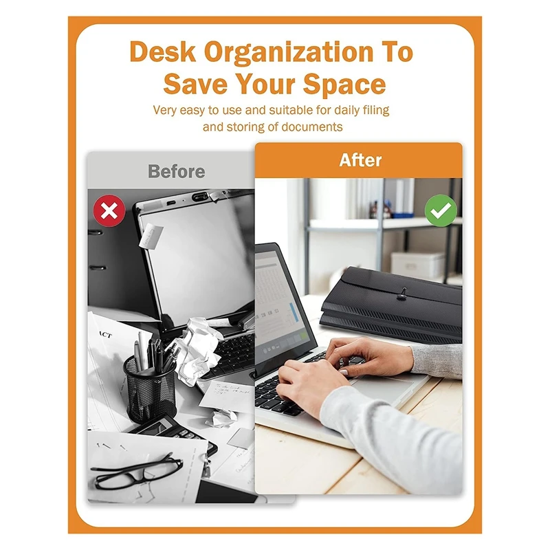 File Organizer Expanding File Folder, 13 Pockets , A4 Letter Size Paper Document Receipt Folder For Classroom, Home Durable