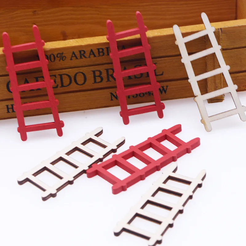 Dollhouse doll house mini wooden ladder, gardening potted plants and landscaping ornaments DIY shooting props