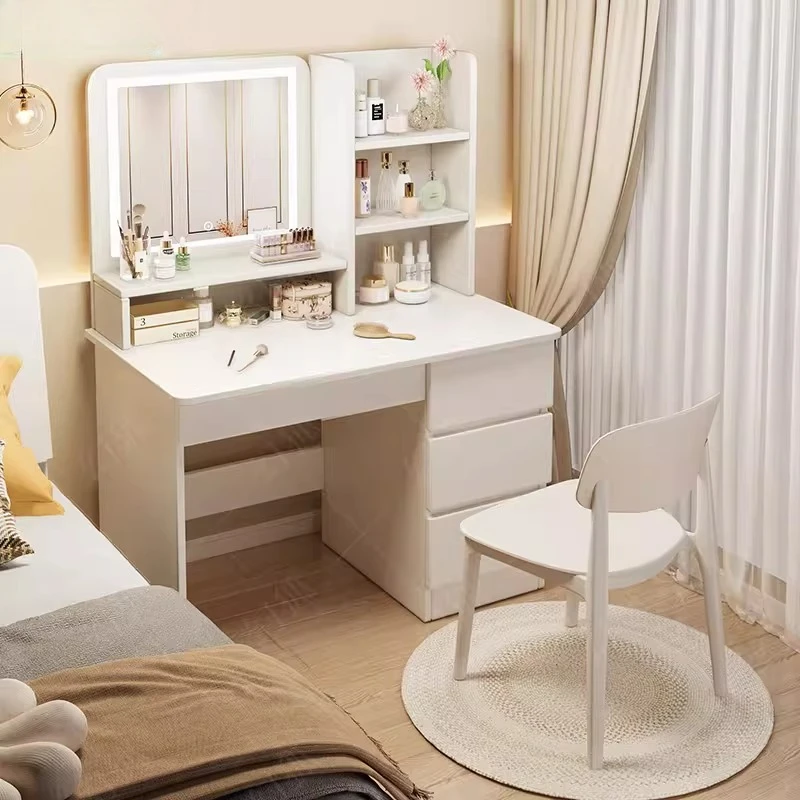 

Girl Cheap Vanity Table Makeup Chair Storage Drawers Cosmetics Accessories Dressing Tablenail Small Penteadeira Home Furniture