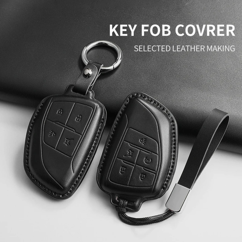 

PU Leather Car Remote Key Case For Buick Envision S/Plus Gl8 Lu Zun Phev Century Avenir Auto Keychain Protector Shell Accessorie