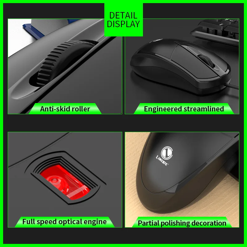 Wired Office Home Game Mouse Usb Computer Business Internet Cafe Desktop Application