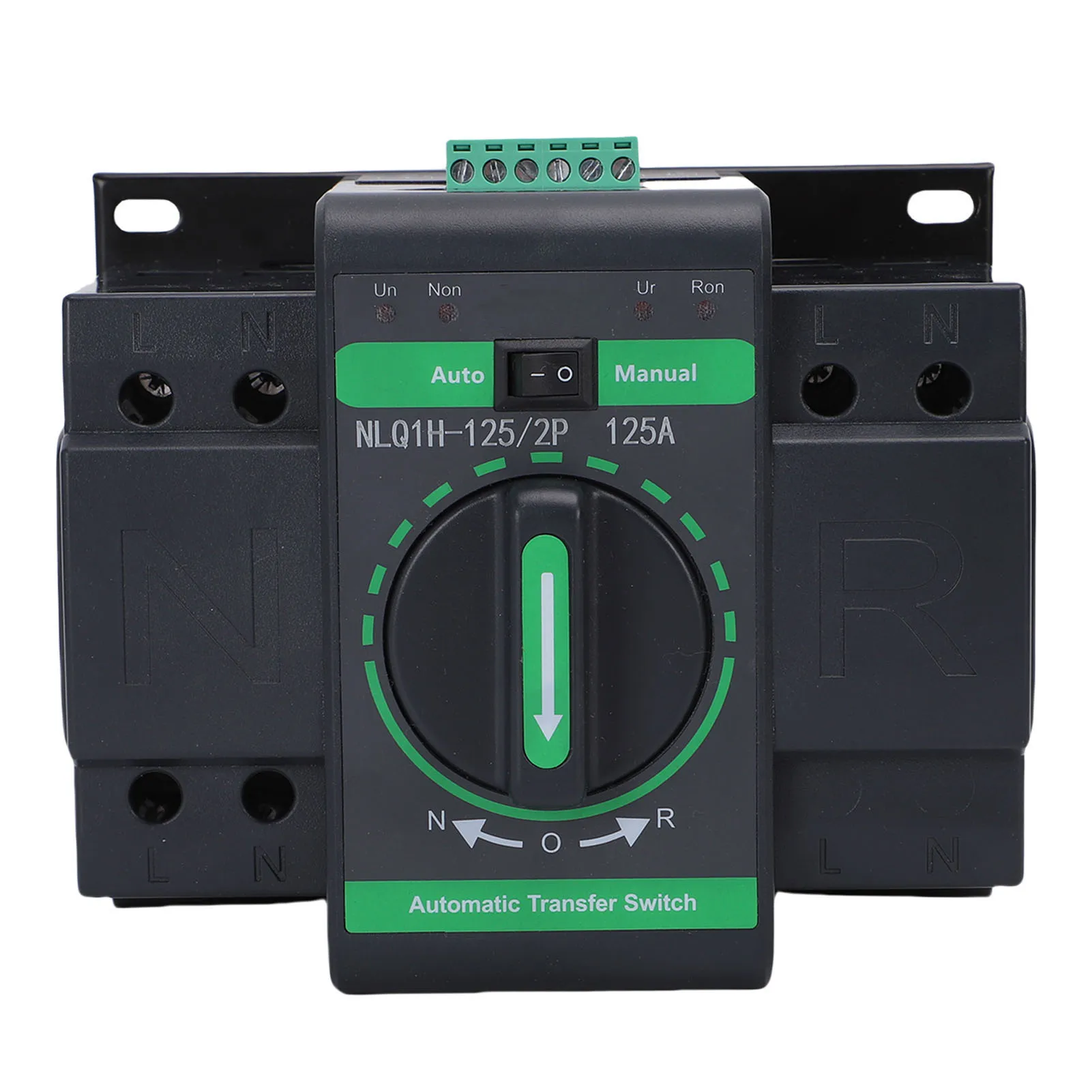 125A 2P Dual Power Automatic Transfer Switch 2 in 1 Out Changeover Switch Auto and Manual Switching Mode PC Level Isolation Type