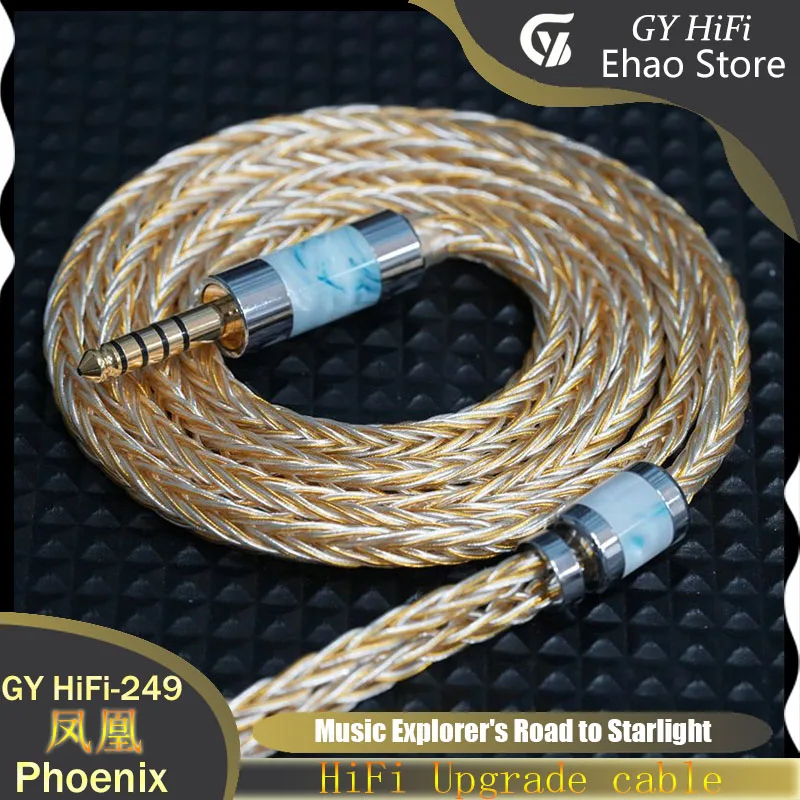 GY HiFi-249 Phoenix Hochauflösendes Gold Silber Palladium Kopfhörer IEM Kabel Draht 3,5/4,4 mm MMCX/2Pin 0,78 für Davinci Klanar 4U – Detail 8