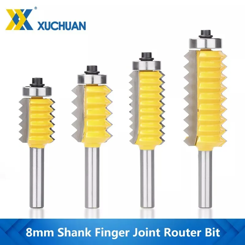 Finger Joint Router Bit 8mm Shank Tenon Cutter Raised Panel V Joint Router Bit for Wood Tenon Woodwork Wood Router Bit