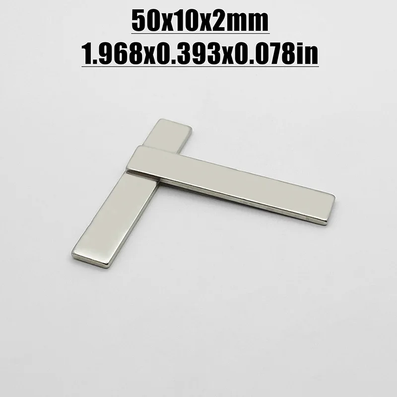5-150pcs 50x10x2mm Magnet Neodymium Magnet N35 NdfeB Permanent Magnetic Imanes Magnets Square Shape 50*10*2 Magnet Accessory
