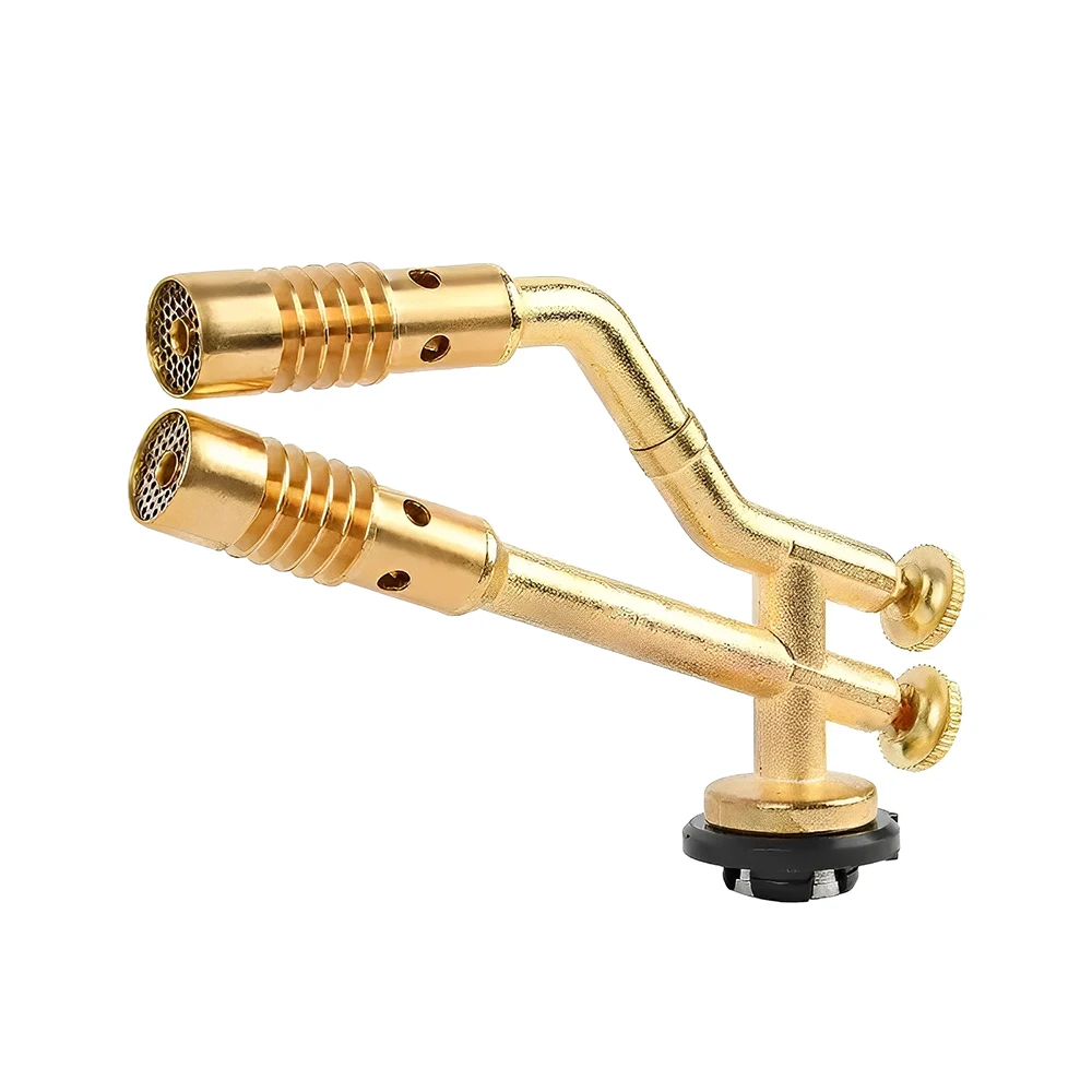 

Dual-Head Gas Torch Adjustable Brass Welding Heating Flame Burner High Temperture Propane Butane Welding Torch