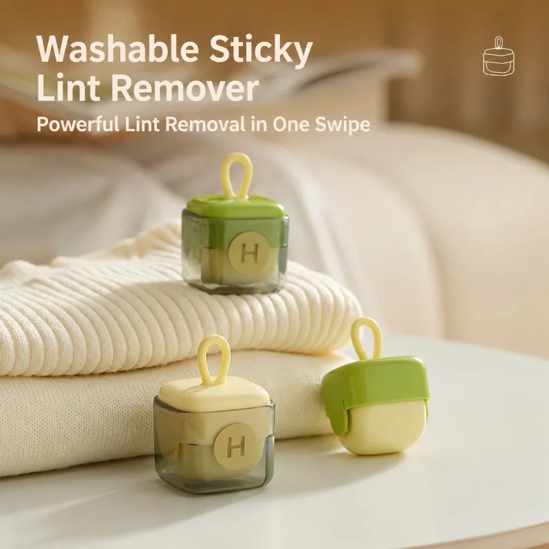Square Candy Shaped Washable Lint Remover Mini Portable Reusable Fabric Cleaning Roller Multifunctional Dust Fur Sticking Tool