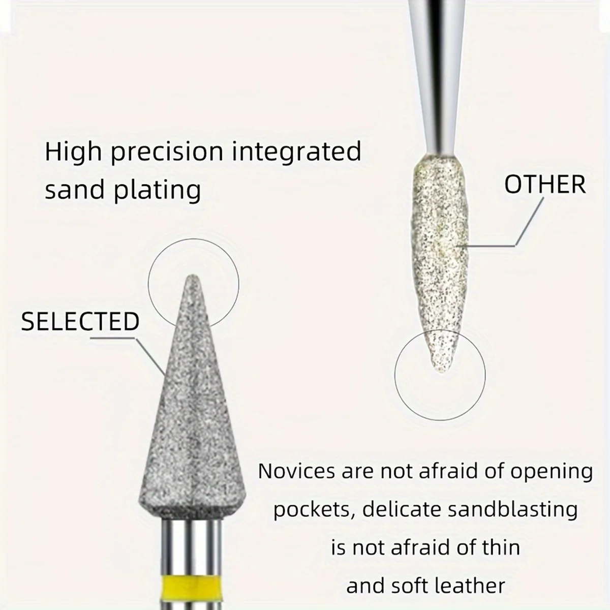 1/2/3 قطعة مسمار الفن مثلث صغير رأس مطحنة الماس رأس مطحنة تلميع رئيس مسمار التشذيب لإزالة الجلد الميت مسمار