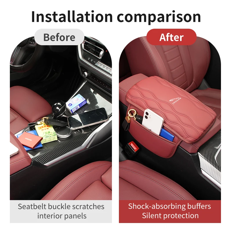 مسند ذراع السيارة وحدة التحكم المركزية مسند الذراع حصيرة حماية لجاكوار XF XJ XE S-Type F-Type X-Type F-Pace I-Pace E-Pace XFR XKR