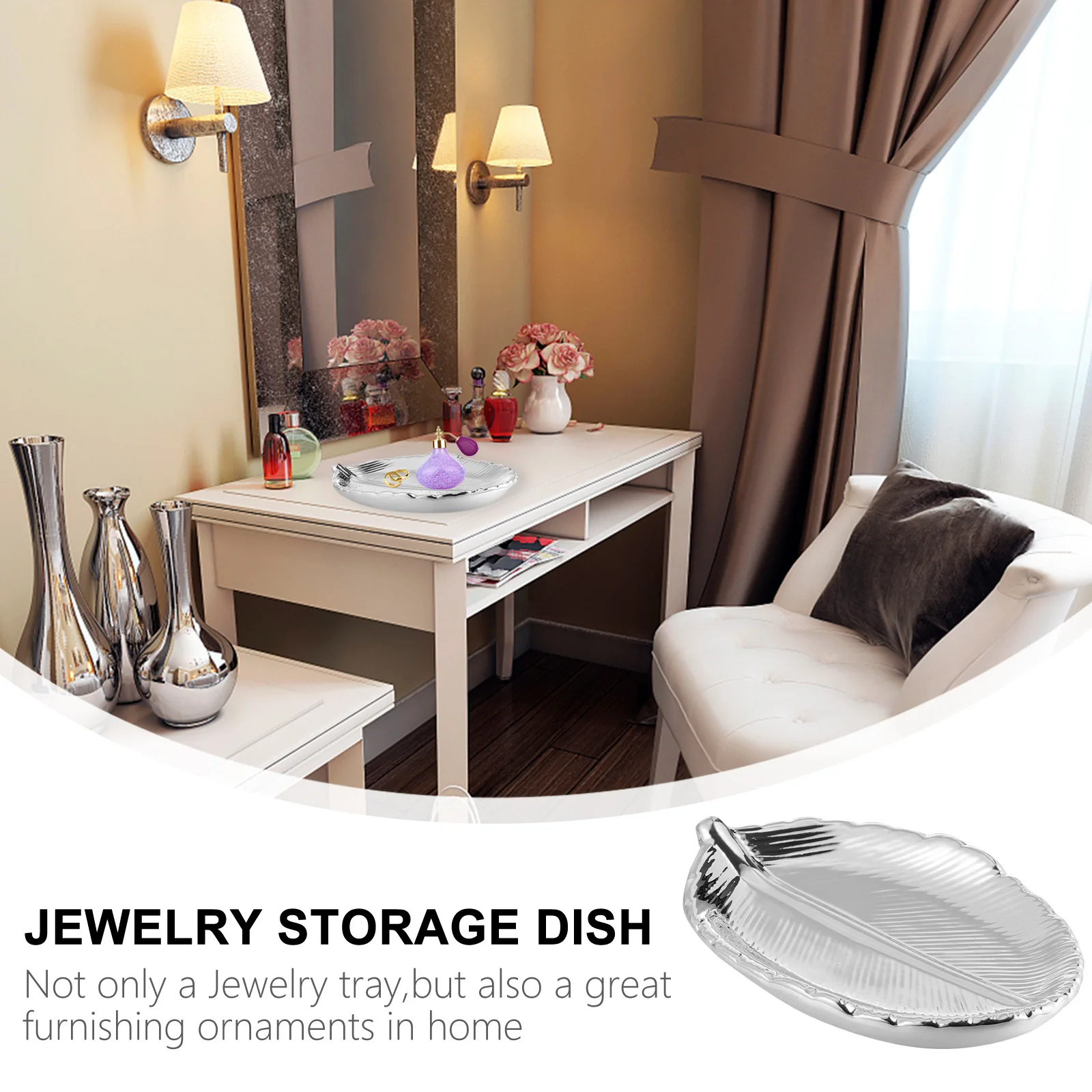 Ceramic Leaf Jewelry Storage Tray Smooth Surface Jewelry Organizer Ring Dish Home Decoration Gift for Mom Wedding Anniversary