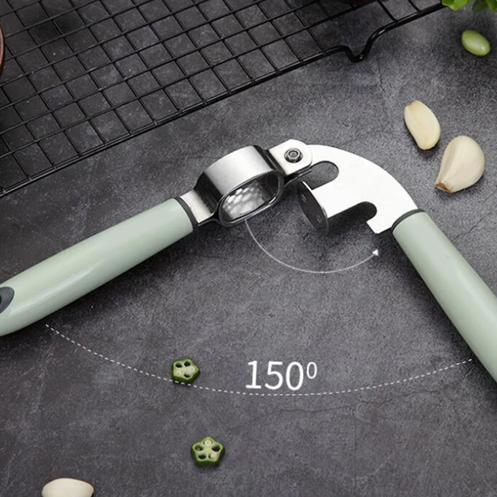 

Stainless Steel Garlic Press Machine Ergonomic Handle Practical Manual Garlic Crusher Tool Kitchen Gadget Easy to Clean