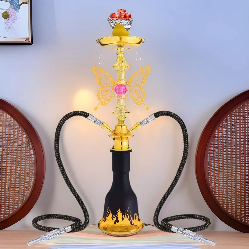 Arabic hookah full set new medium double tube single tube glass pipe bar shisha