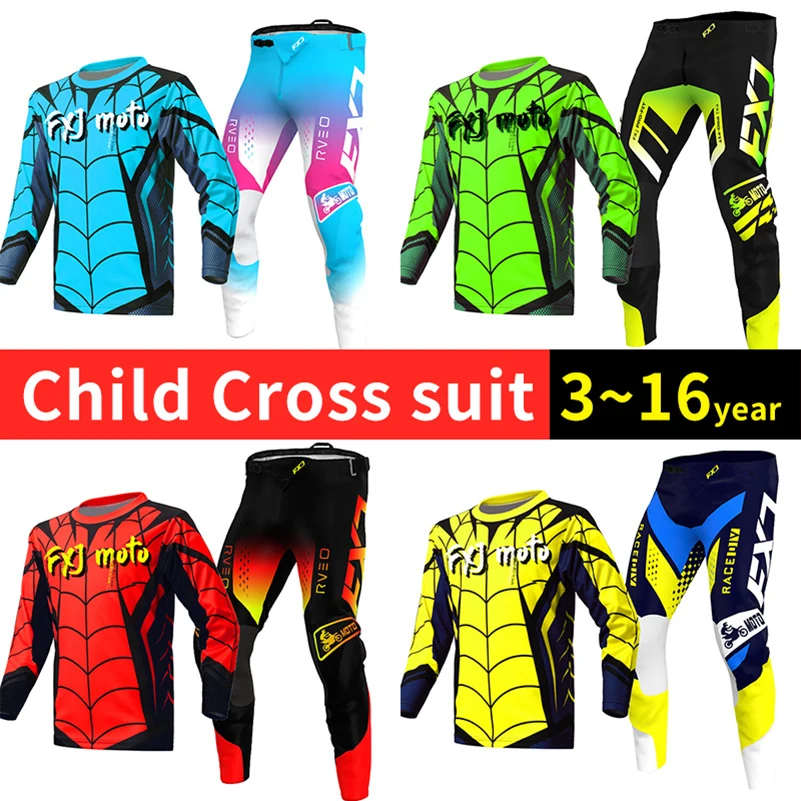 

Motocross Jersey Pant Kits kid yellow Enduro Mens Kits Women's girl cross Off-road Youth child boy MX MTB name number Adult ﻿