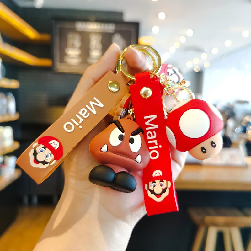 

Super Mario Mario Keychain Small Gift Car Keychain Figurine Soft Rubber Creative Personalized Gifts Y2k Fashion Toys Anime Frind