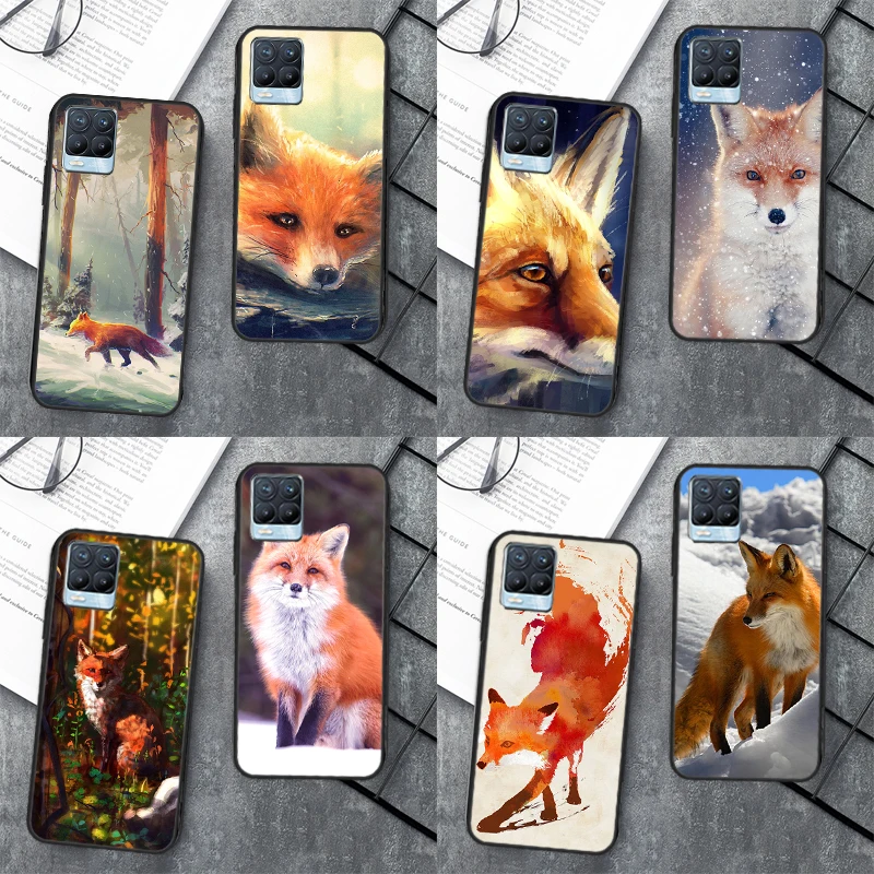 Funda con diseño de zorro para Realme, carcasa bonita de Animal para C55, C35, C33, C31, C30, C21Y GT Neo 5, 3T, OnePlus 11, 10, 9 Pro, 10T, Nord 2, 3, 2T, CE