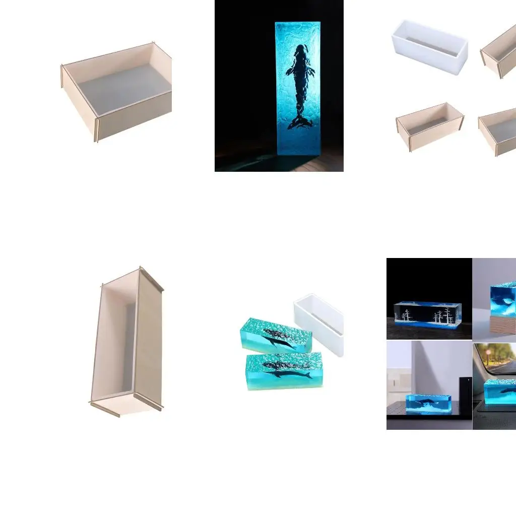  Silicone Mold with Support Resin Silicone Moulds DIY Craft Mold Rectangular Mold