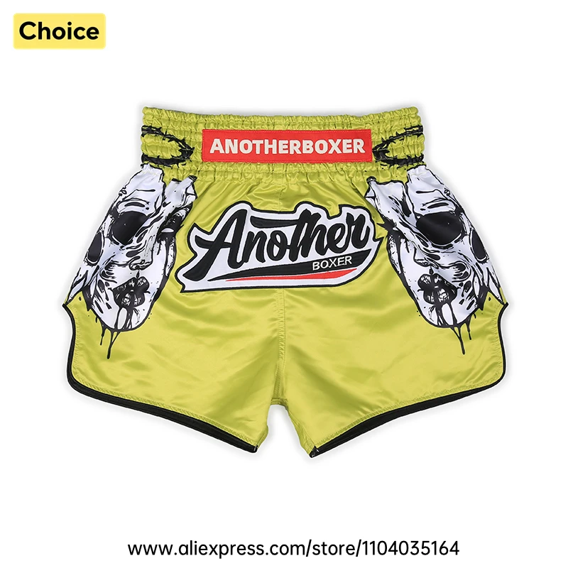 Vintage Skull Muay Thai Shorts Quick Dry Satin Boxing Shorts for MMA, Boxing, Taekwondo Daily Training Martial Arts Fight Wear