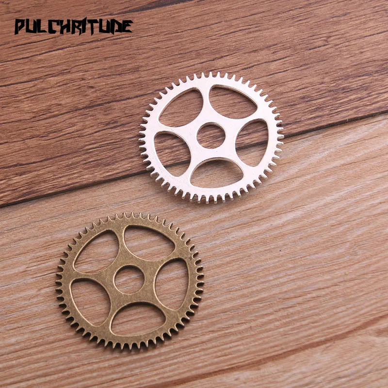 3PCS 42mm Two Color Vintage Metal Zinc Alloy Steampunk Big Gear Charms Fit Jewelry Pendant Charms Makings