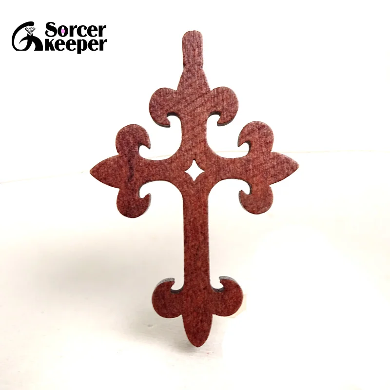 50/100Pc New Natural Wooden Crosses Carved Crucifix Cross & Clip Bail Charm Pendants Statue Sculpture Jewelry for Necklace BG291