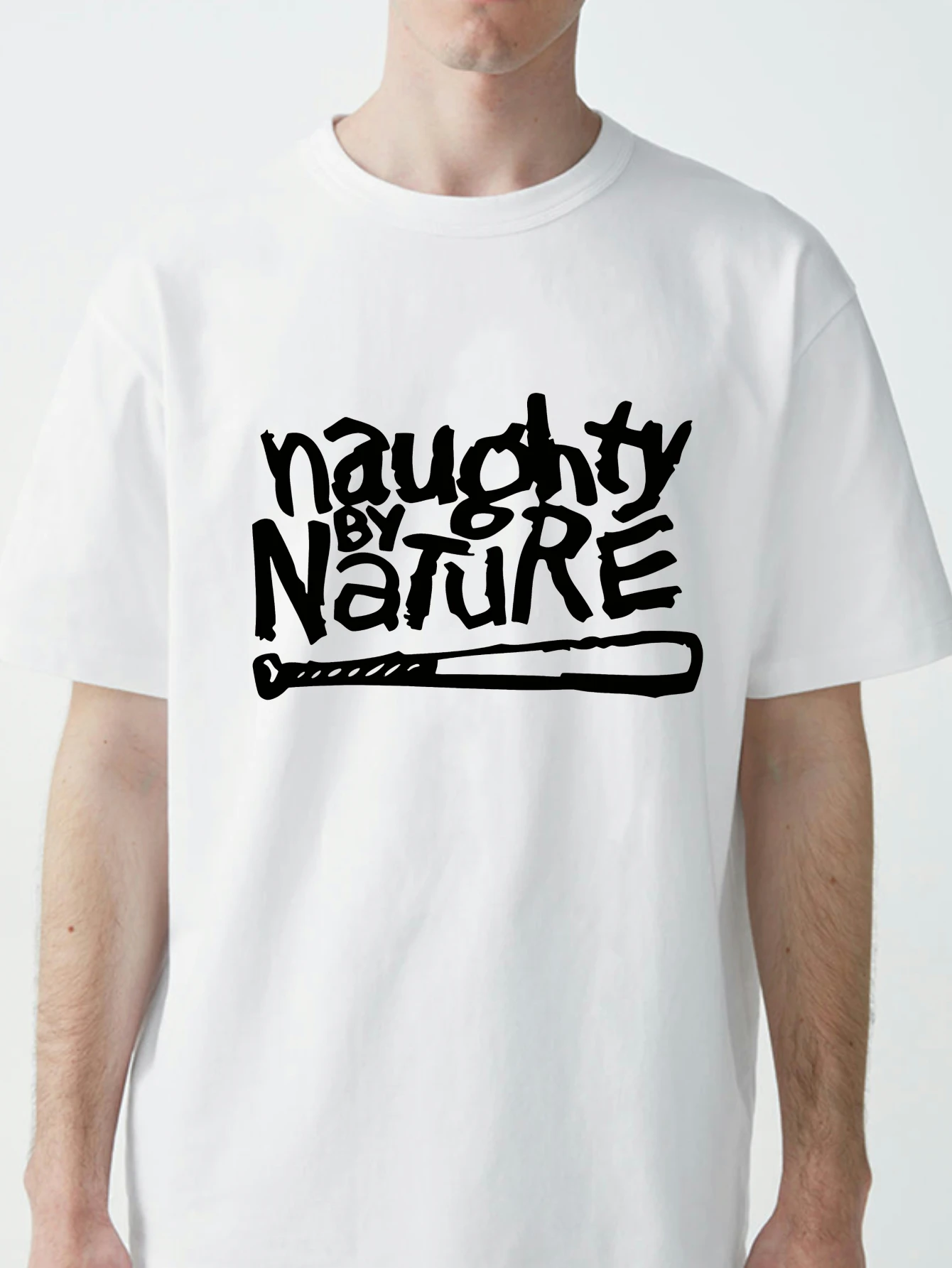 Naughty By Nature Old School Hip Hop Rap Skateboardinger Music Band Unisex T-Shirt Sommer Lockeres T-Shirt mit Rundhalsausschnitt und kurzen Ärmeln – Detail 2