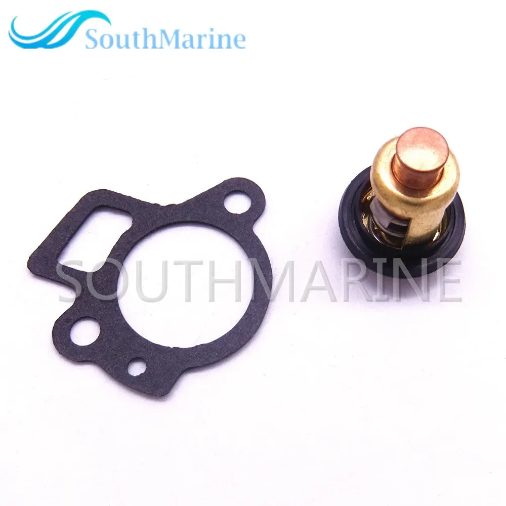 Outboard Thermostat Kit 66M-12411-00 66M-12411-01 and Gasket 62Y-12414 62Y-12414-00 for Yamaha 9.9-70hp 4-Stroke Boat Motor